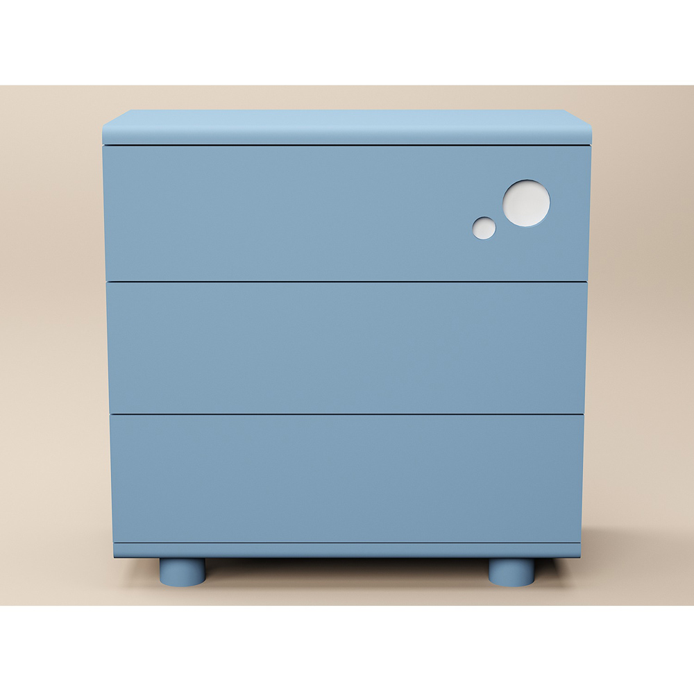 Flair Livana 3 Drawer Blue Chest of Drawers Image 2