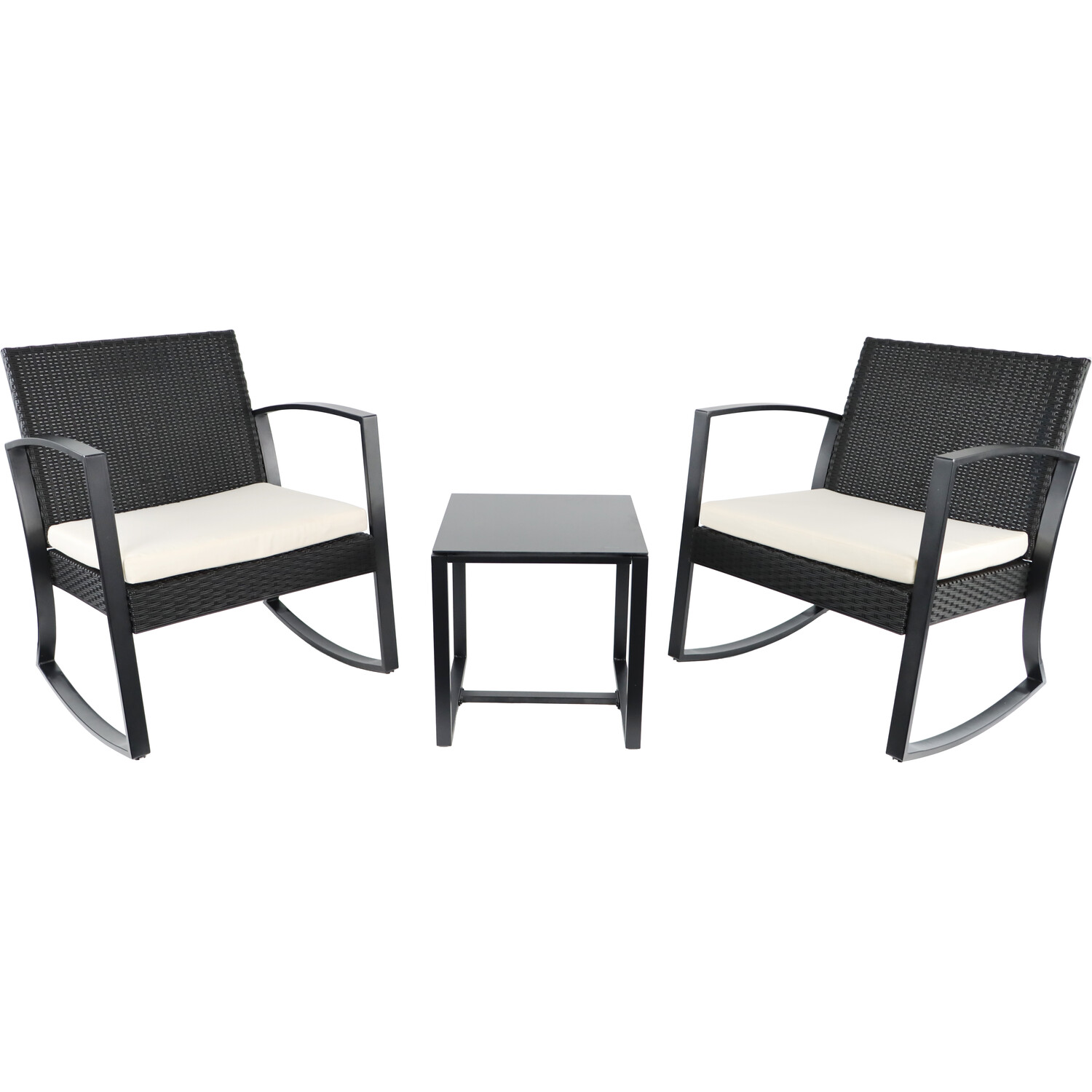 Monza 2 Seater Rocking Bistro Set Black Image 5