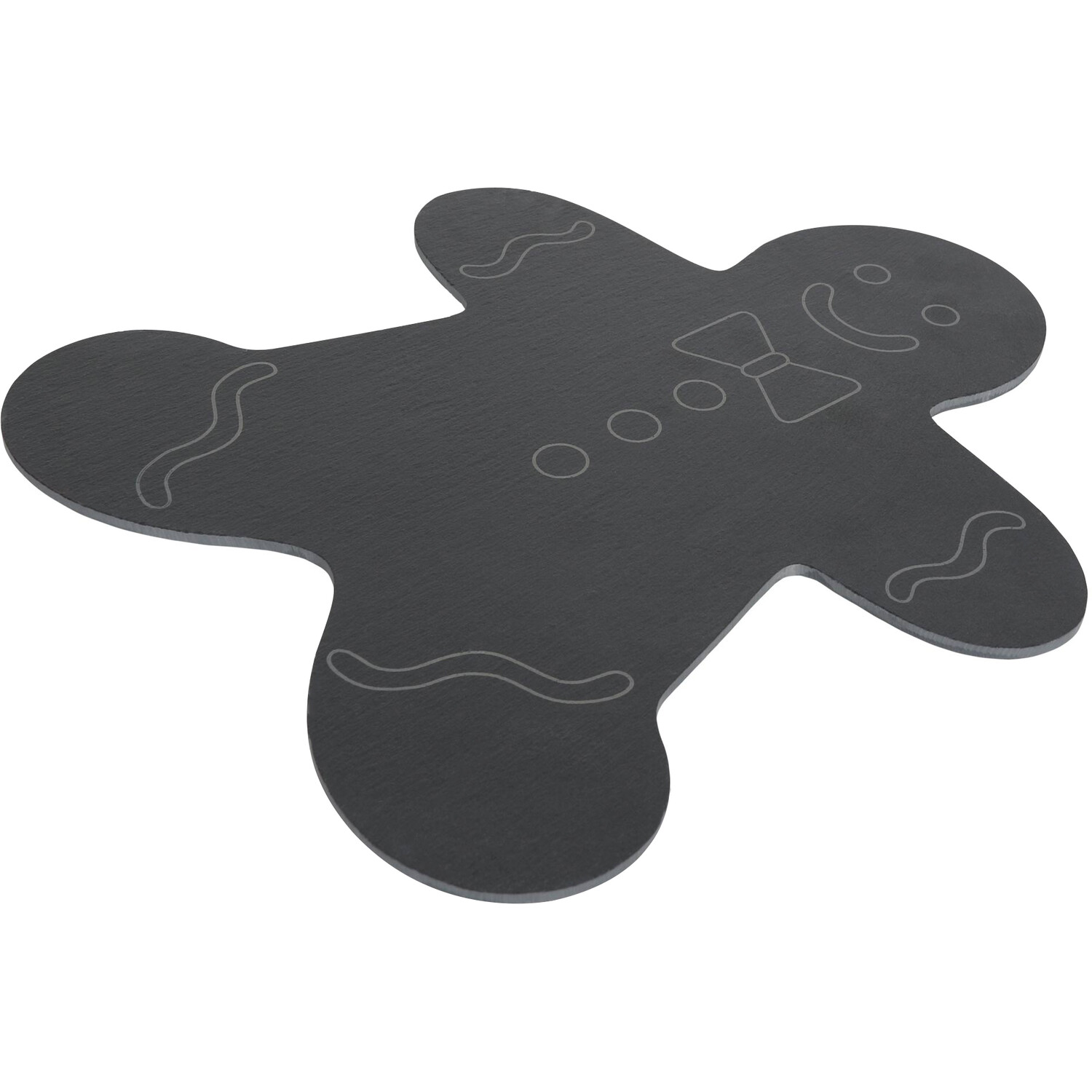 Slate Gingerbread Man Serving Board - Black Image 3