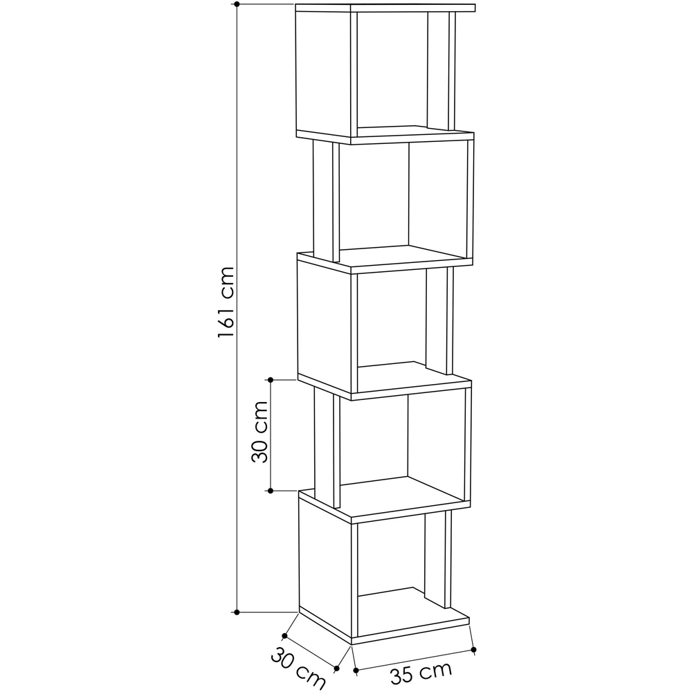Decortie Piri Oak 5 Tier Tall Display Unit Image 7