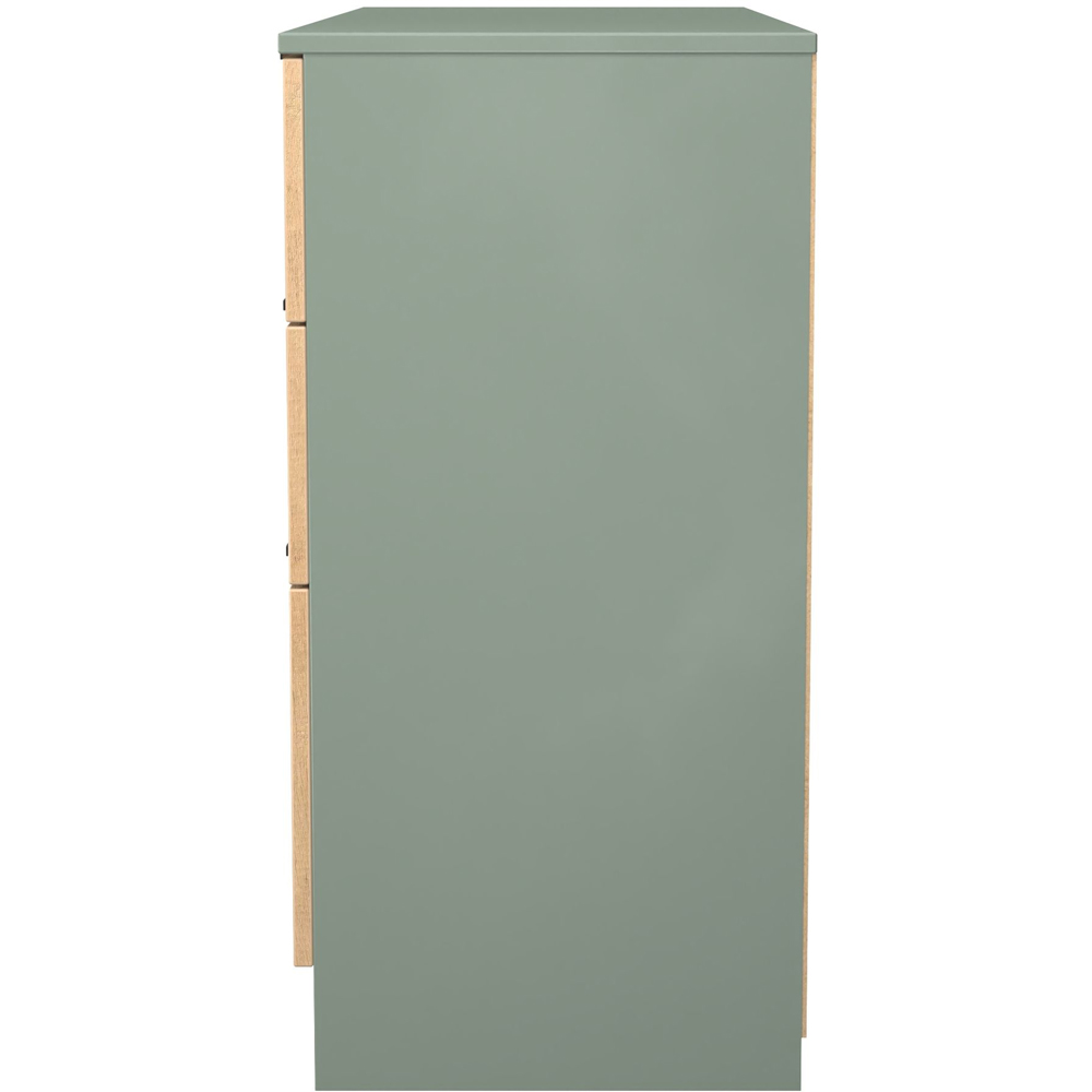 Crowndale Java 6 Drawer Slatt Effect and Reed Green Wide Midi Chest of Drawer Image 3