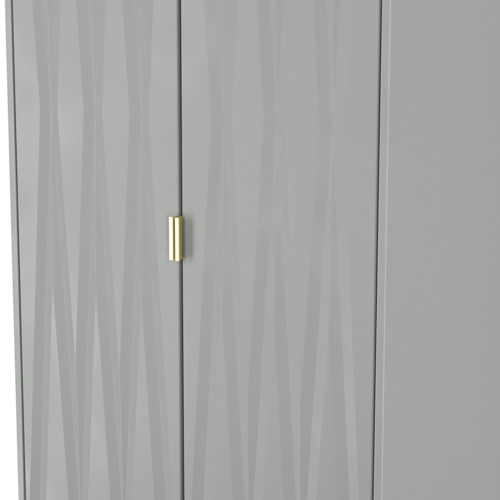 Crowndale Diamond 2 Door 2 Drawer Dusk Grey Tall Wardrobe Ready Assembled Image 6