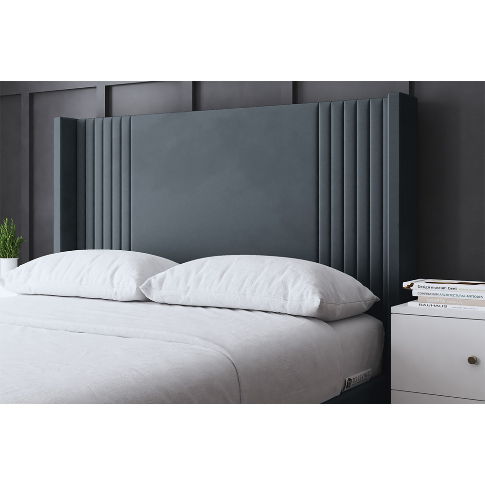 DS Living Elara Single Steel Winged Panel Bed Frame with Headboard Image 3