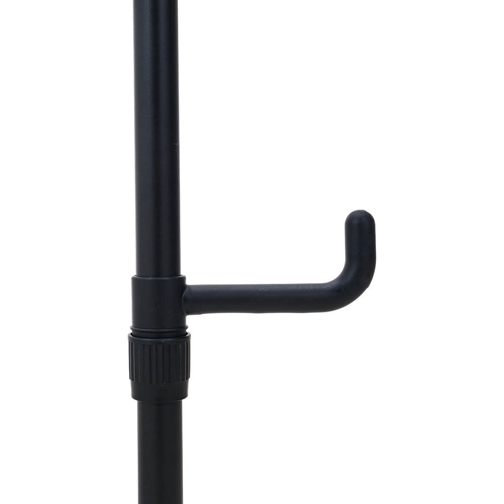Living and Home Black Adjustable Floor-to-Ceiling Coat Stand with 8 Hooks Image 3