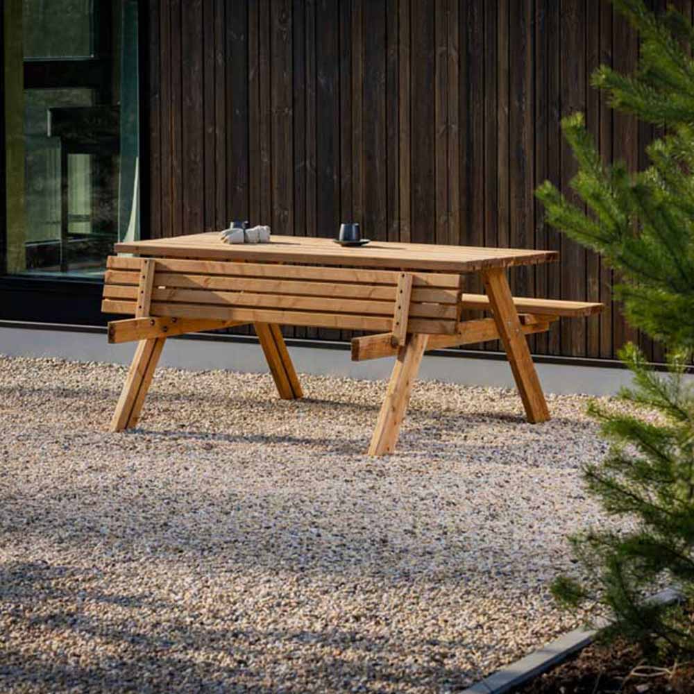 AMATA Ungurs 6 Seater Classic Picnic Table Brown Image 9