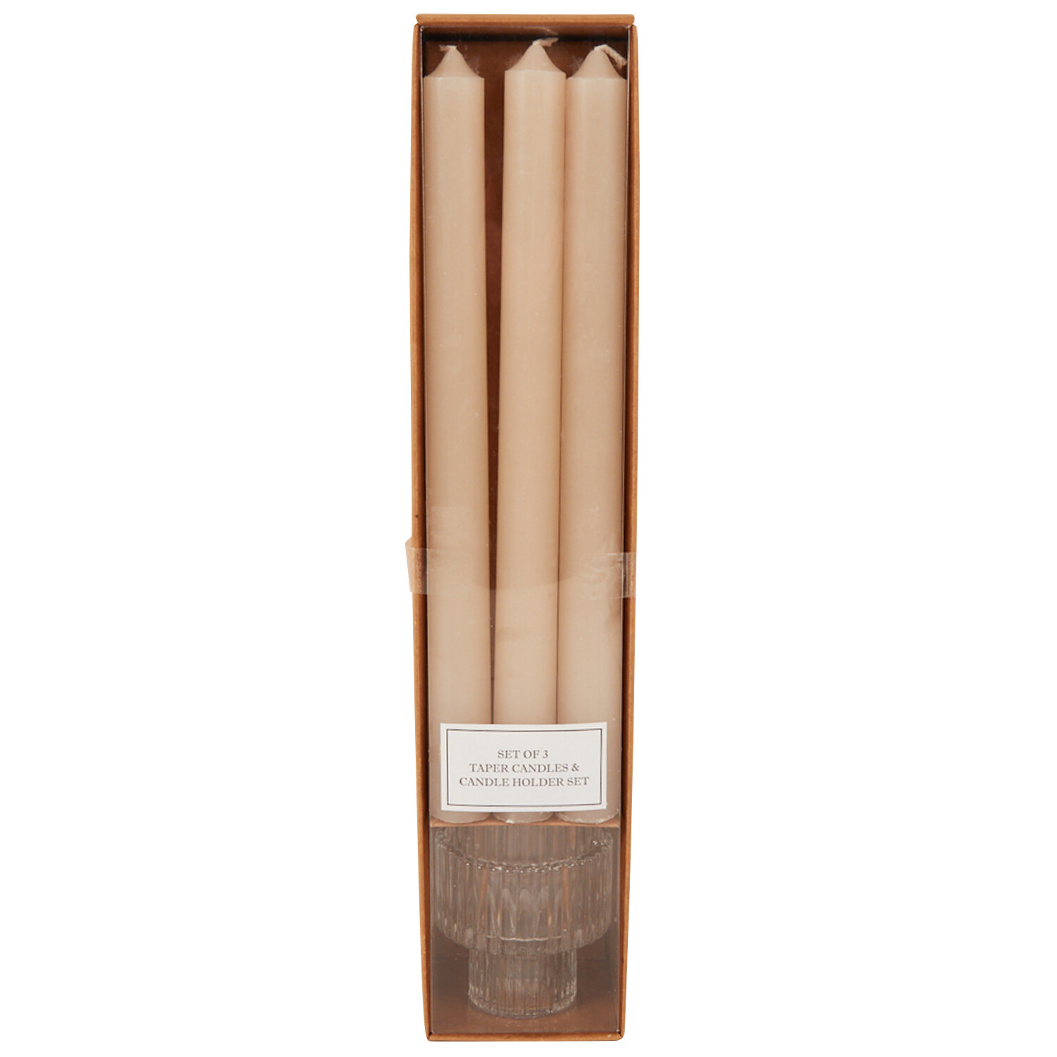 Set of 3 Taper Candles and Candle Holder - Multicolour Image 7