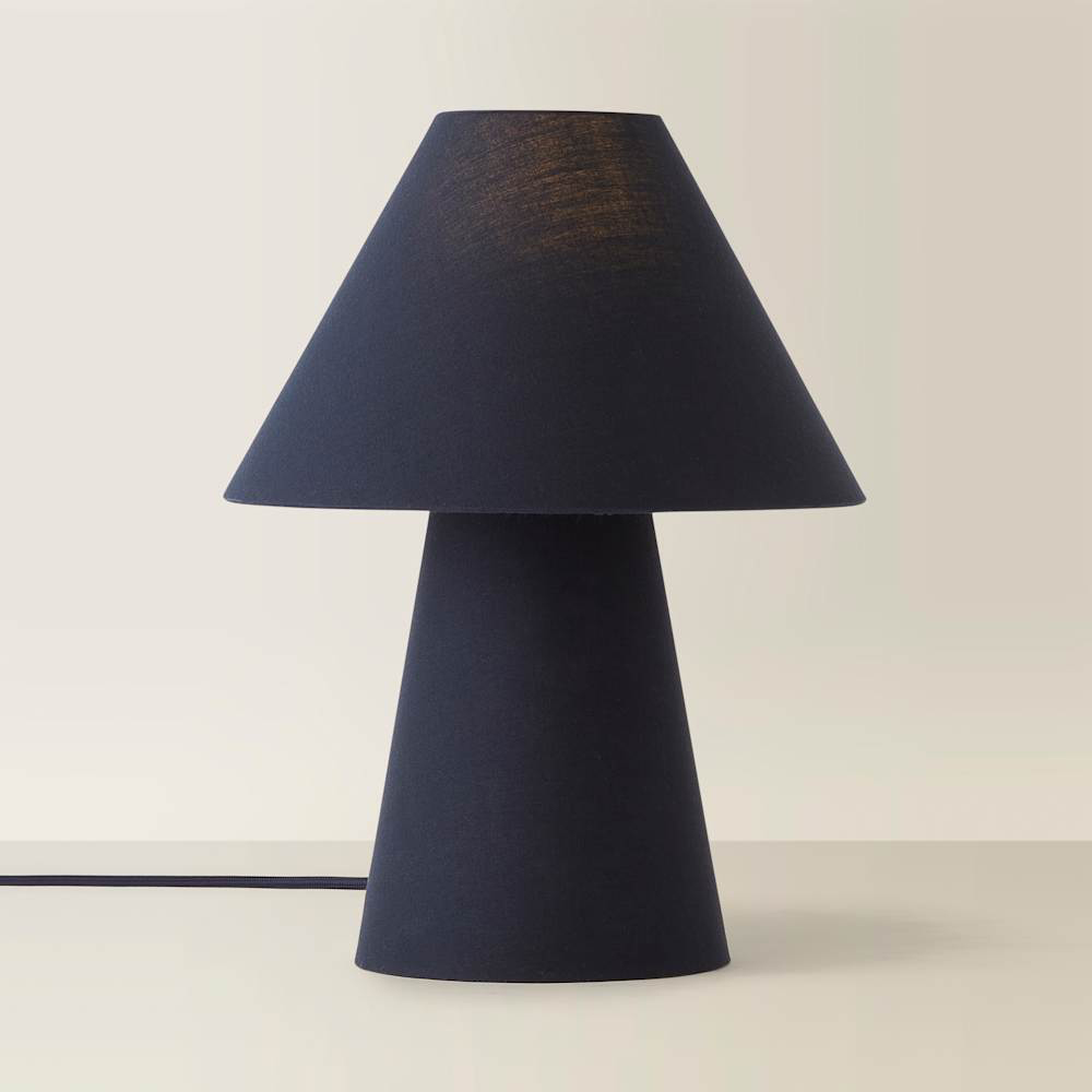 ValueLights Freddie Navy Tapered Shade Table Lamp and Bulb Image 3