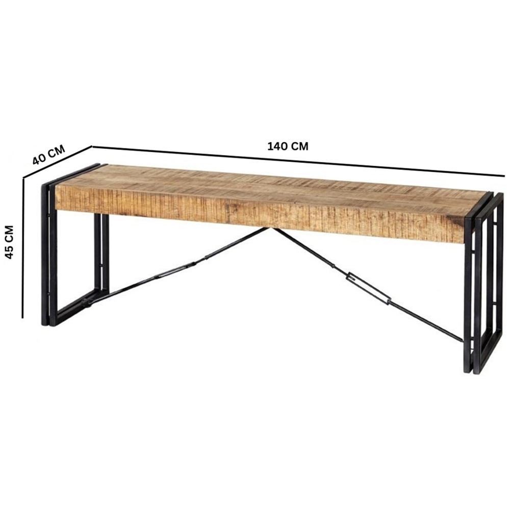 Brooklyn Carnaby 2 Seater Industrial Metal and Wood Bench  Image 5