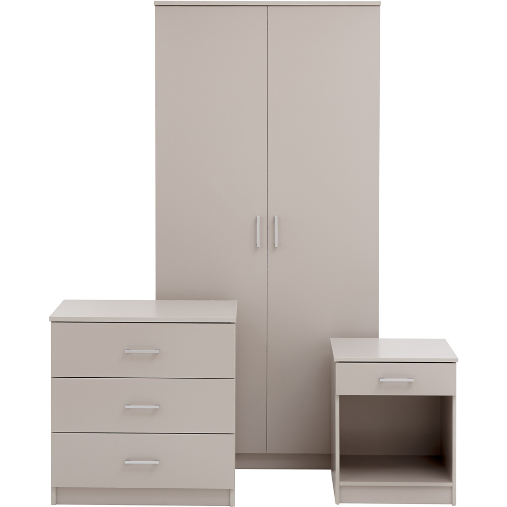 GFW Panama Light Grey 3 Piece Bedroom Furniture Set Image 2