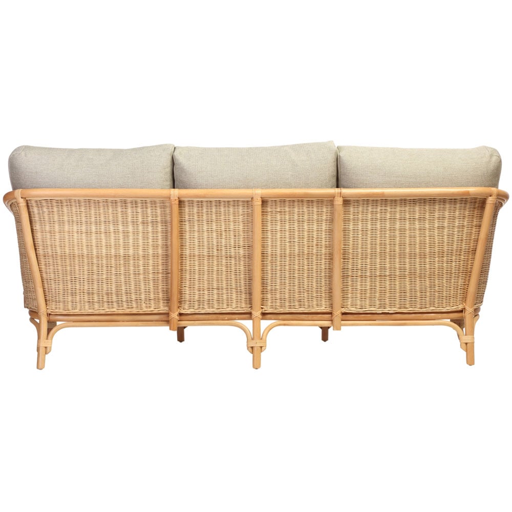 Desser Furniture Royal 3 Seater Roma Sage Natural Rattan Sofa Image 4