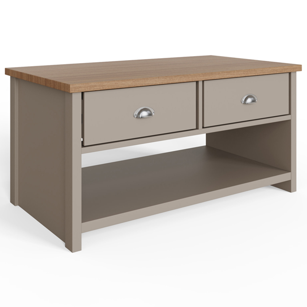 GFW Lancaster 2 Drawer Grey Coffee Table Image 3