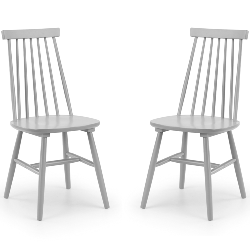 Julian Bowen Alassio Set of 2 Grey Dining Chair Image 2