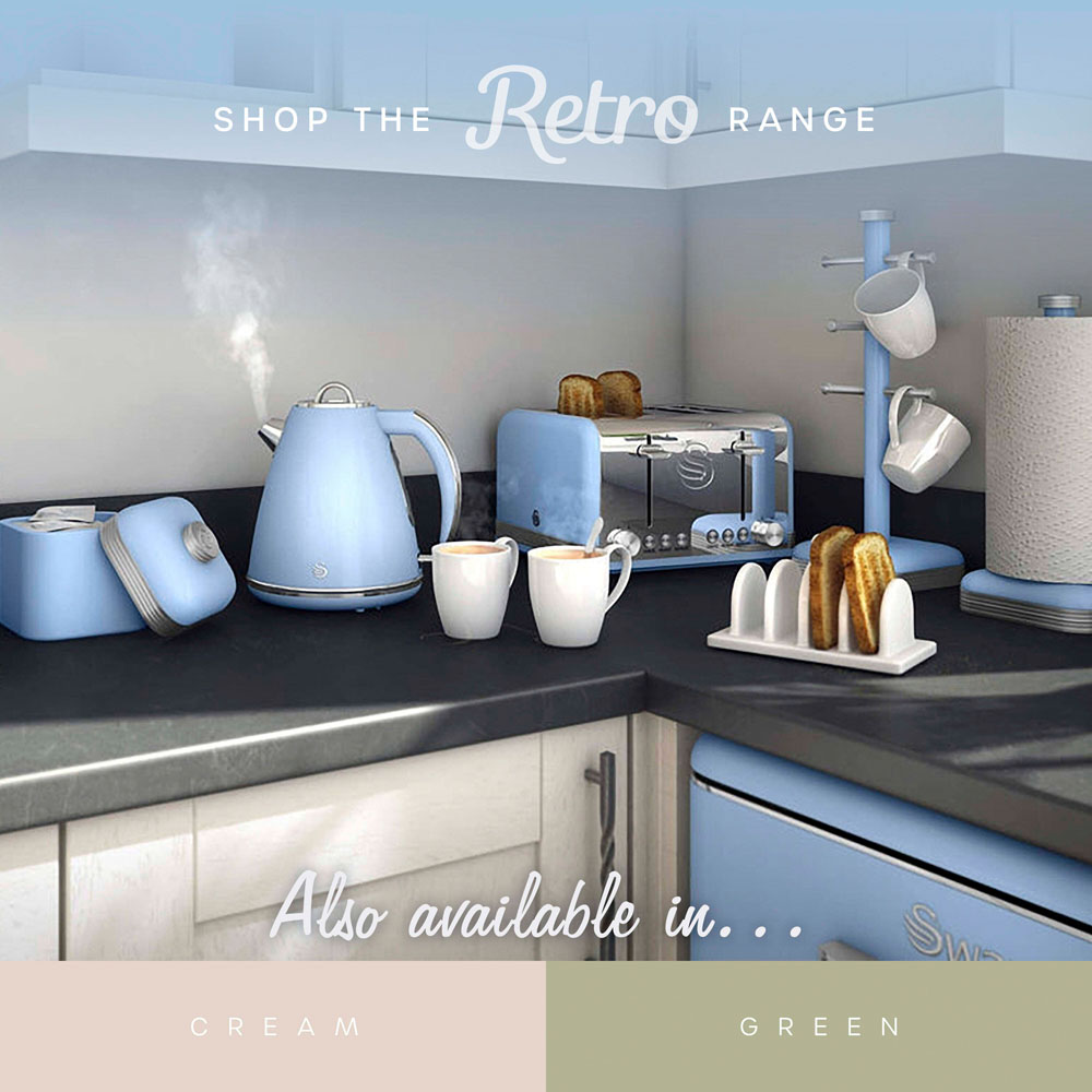 Swan Retro SR11010BLNE Blue 70/30 Compact 208L Top Mounted Fridge Freezer Image 6