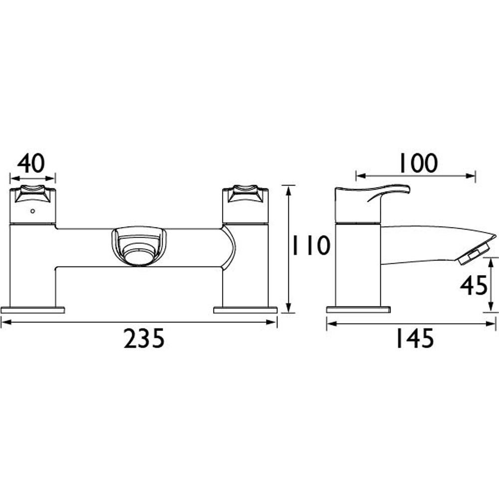 Bristan Capri Chrome Pillar Bath Filler Image 8