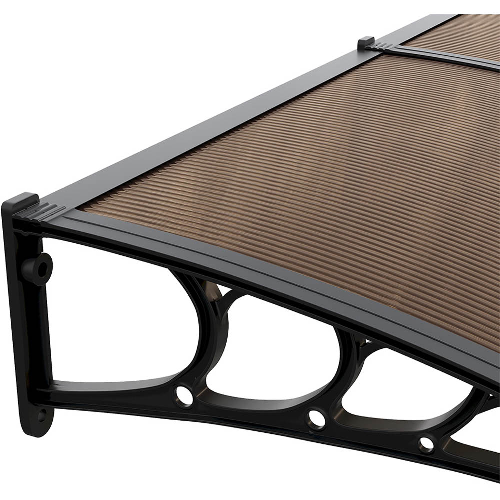 Living and Home Large Brown Curved Door Window Canopy Image 4