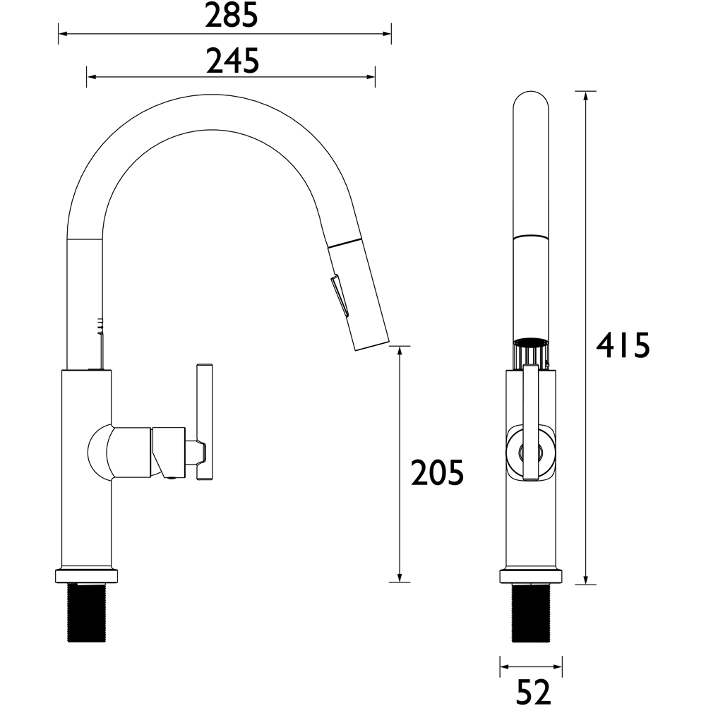 Bristan Jule Chrome Pull Out Kitchen Mono Sink Mixer Tap Image 9