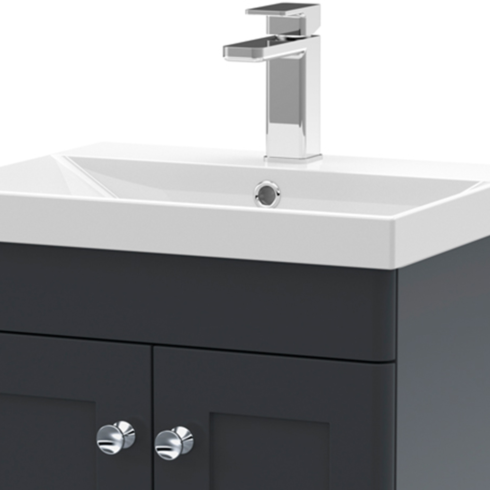 nuie Classique 2 Door Soft Black Floor Standing Unit and Thin-Edge Ceramic Basin 500mm Image 2