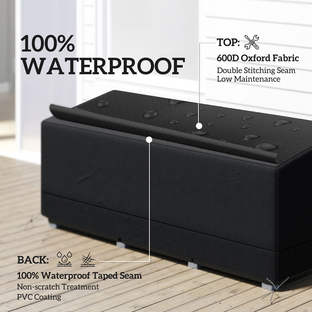 Outsunny Black Rectangular Patio Furniture Cover 190 x 72 x 76cm Image 7