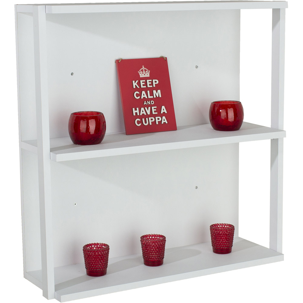 Core Products Arran 3 Shelf Matt White Medium Wall Unit Image 3