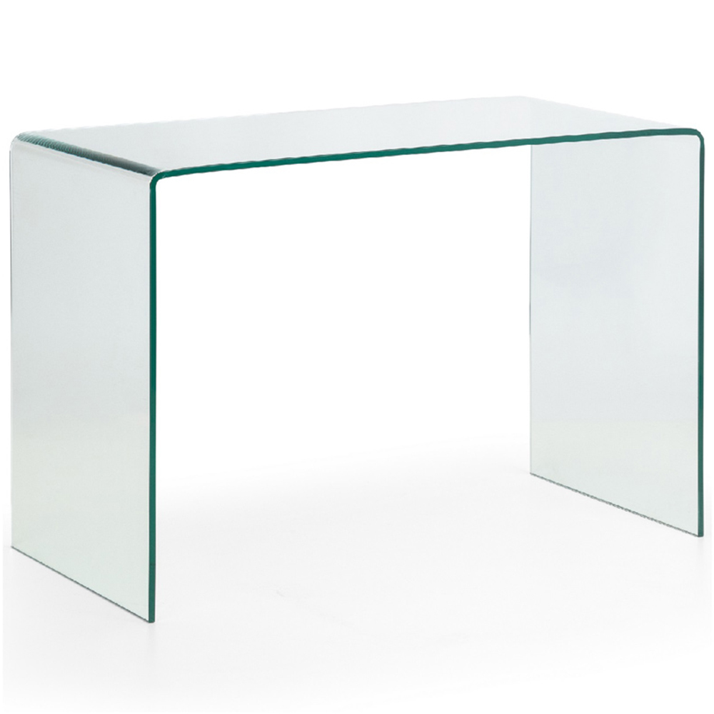 Julian Bowen Amalfi Gio Glass Desk and Black Swivel Office Chair Image 3