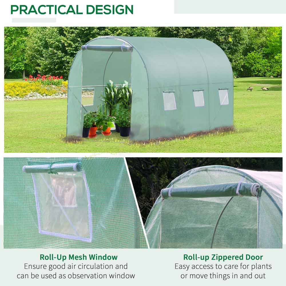 Outsunny Walk in Polytunnel 3x2x2m Image 4