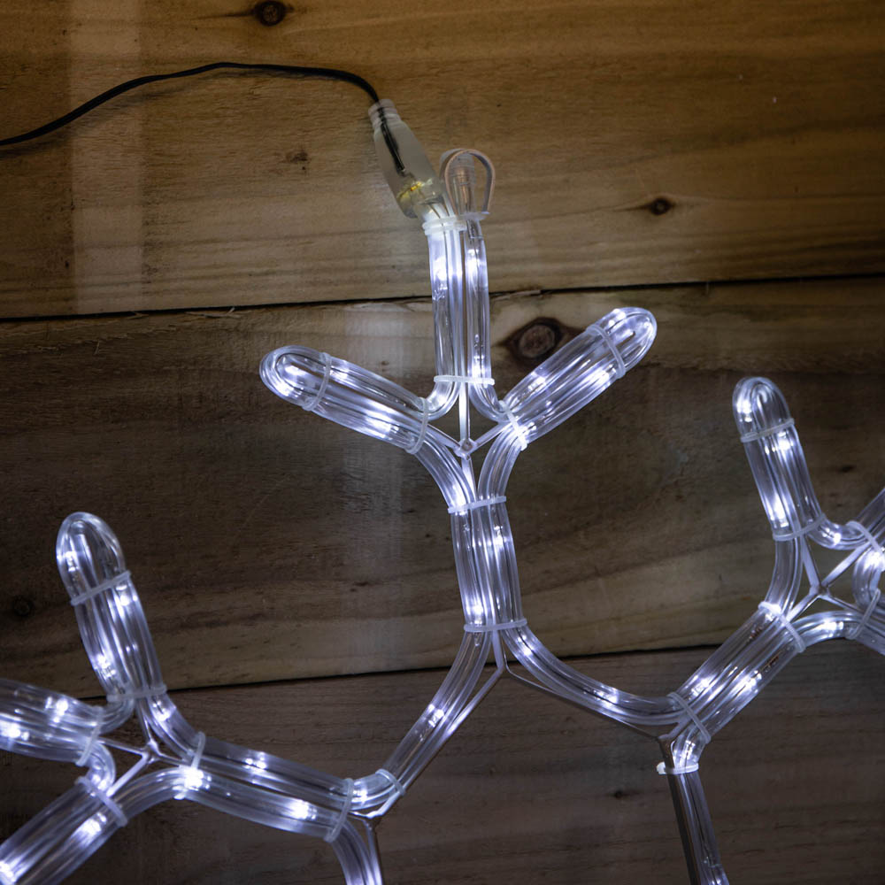 Samuel Alexander White LED Hanging Christmas Snowflake Rope Light 53cm Image 4