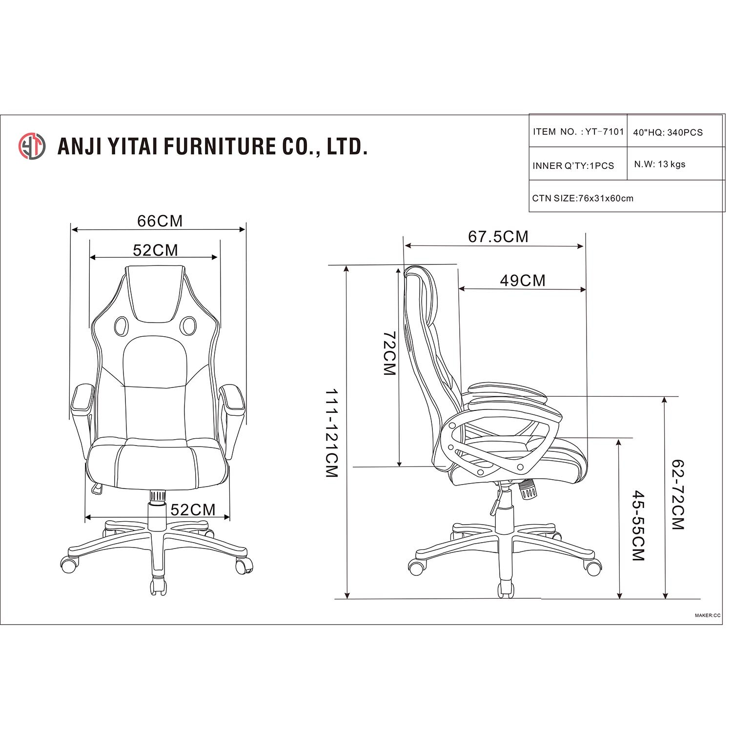 Phoenix Red Faux Leather Swivel Office Chair Image 2