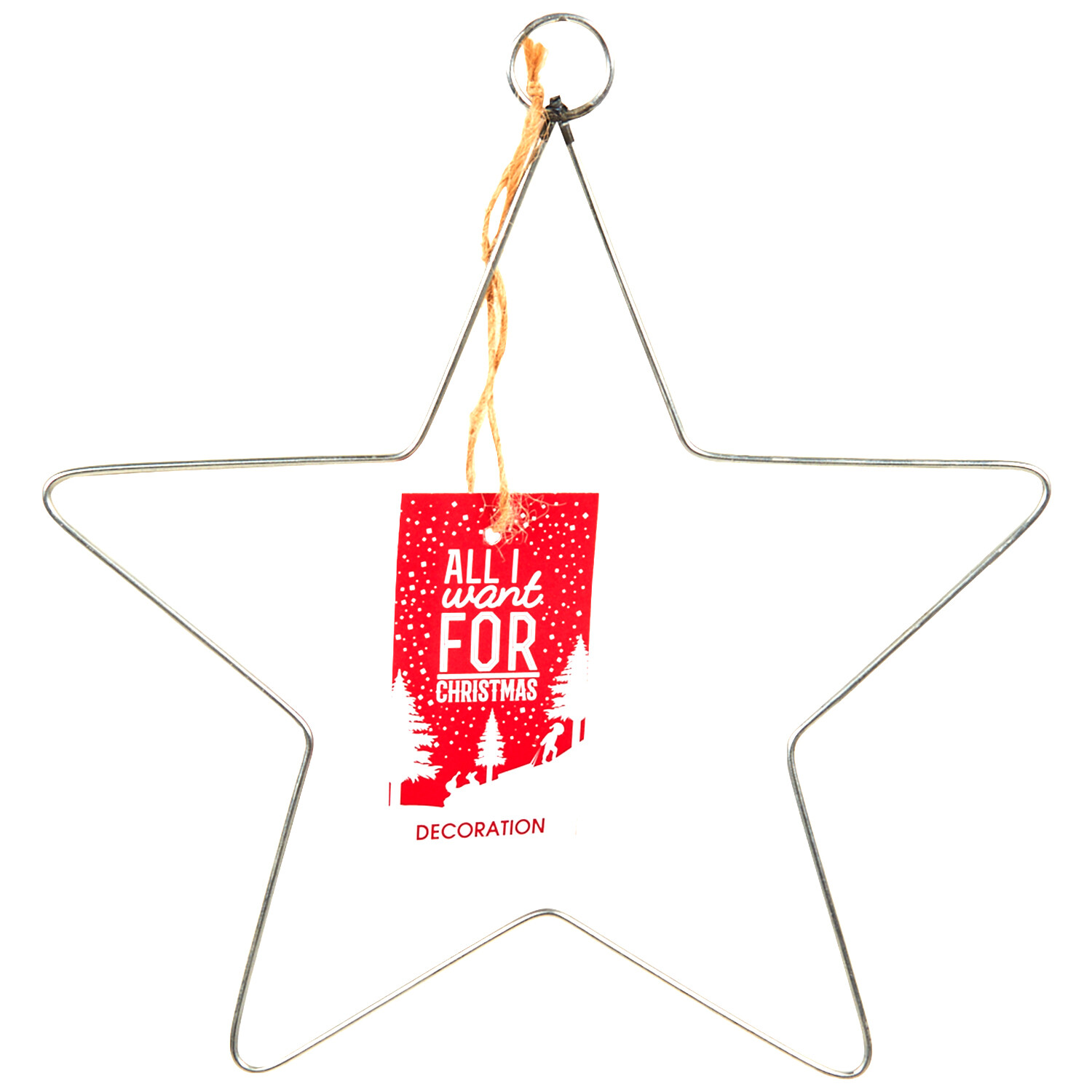 Metal Star or Tree Macrame Hoop - Silver Image 3