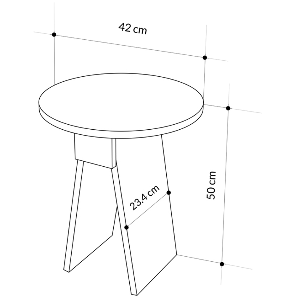 Decortie Chen Round Side Table with White Sculptural Base Image 6