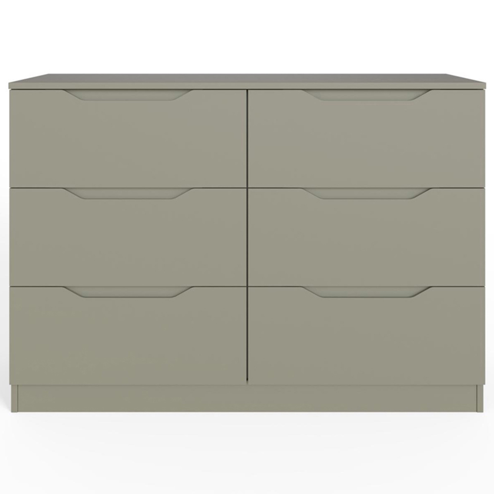 FWStyle Luno 6 Drawer Green Modern Wide Chest of Drawers Image 4