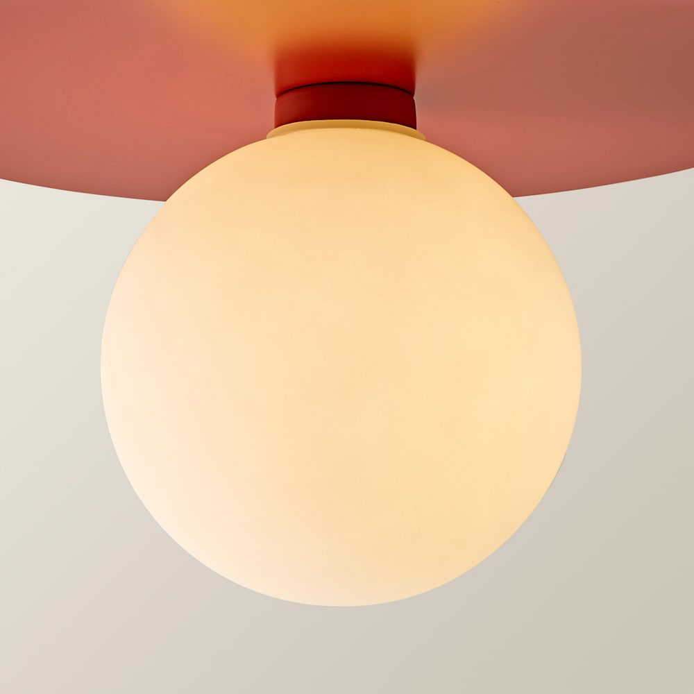 ValueLights Darla Rust Frosted Globe Bathroom Flush Ceiling Light and Bulb Image 4