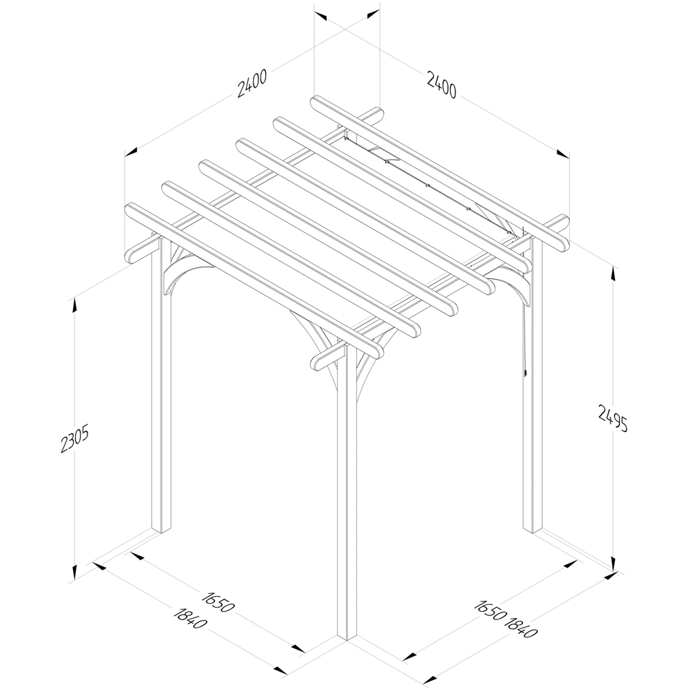 Forest Garden 2.4 x 2.4m Timber Ultima Pergola with Canopy Image 9