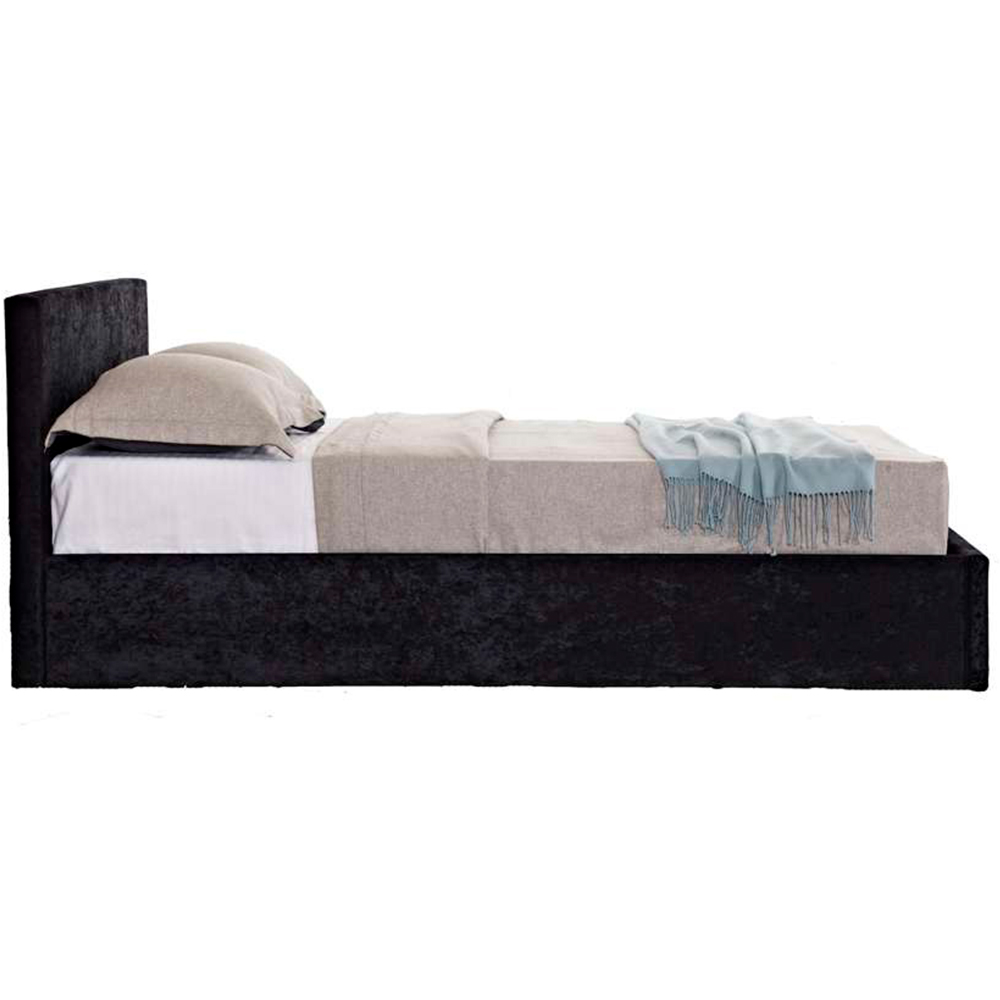 Berlin Small Double Black Crushed Velvet Ottoman Bed Image 3
