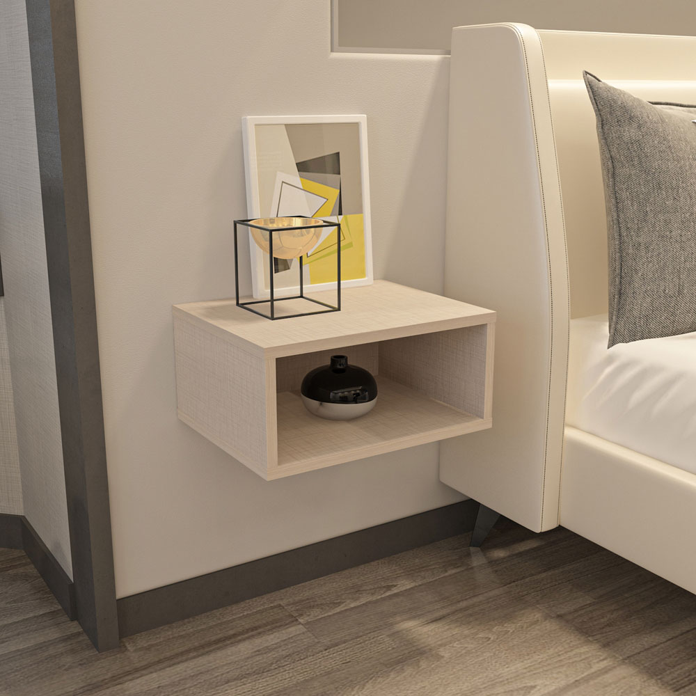 Decorotika Dora Single Shelf Cottonbeige Floating Bedside Table Image 5