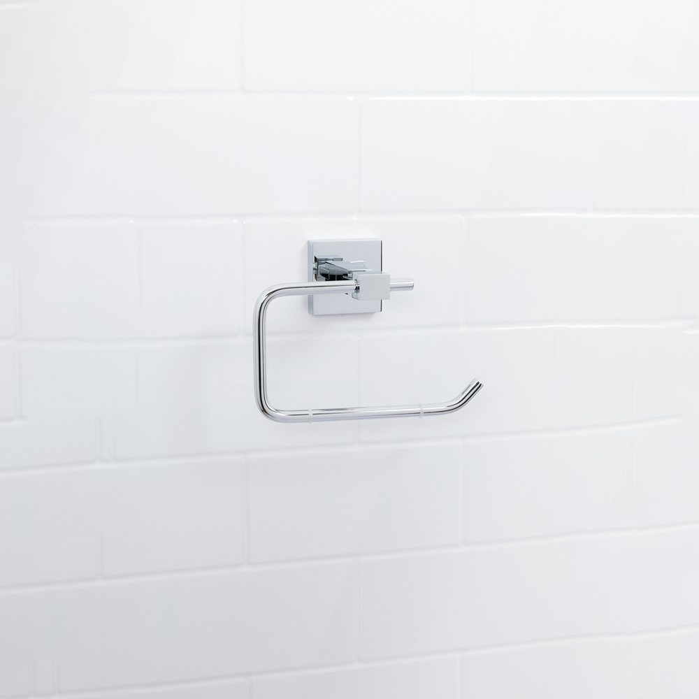 Bristan Solid Brass Chrome Wall Mounted Square Toilet Roll Holder Image 4
