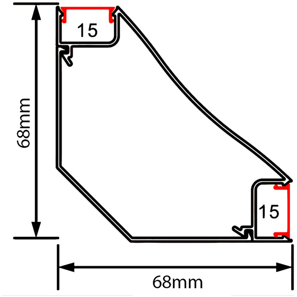 ENER-J Black Corner Aluminium Profile Gypsum LED Cove Light 2m 2 Pack Image 7