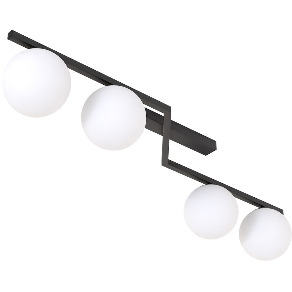 Emibig Nation 4 Light White Shade Black Ceiling Lamp Image 3