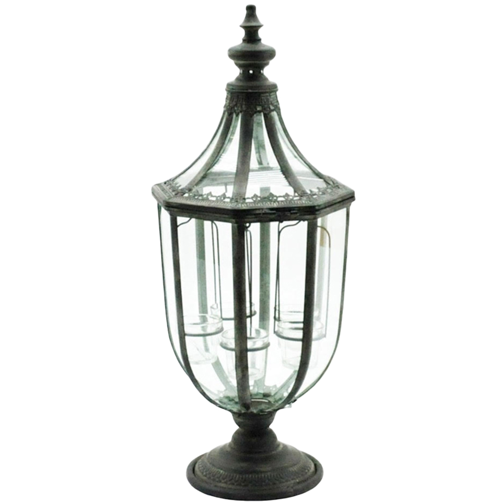 Acacia Home Metal Garden Lantern with Tealight Holder 77cm Image 1