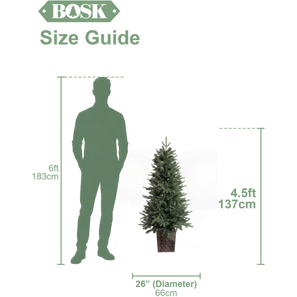 Bosk Rivington Fir Artificial Potted Christmas Tree 4.5ft Image 7