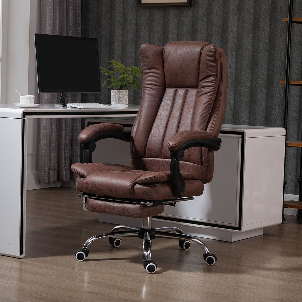 Portland Brown Microfibre Swivel Office Desk Chair Image 7