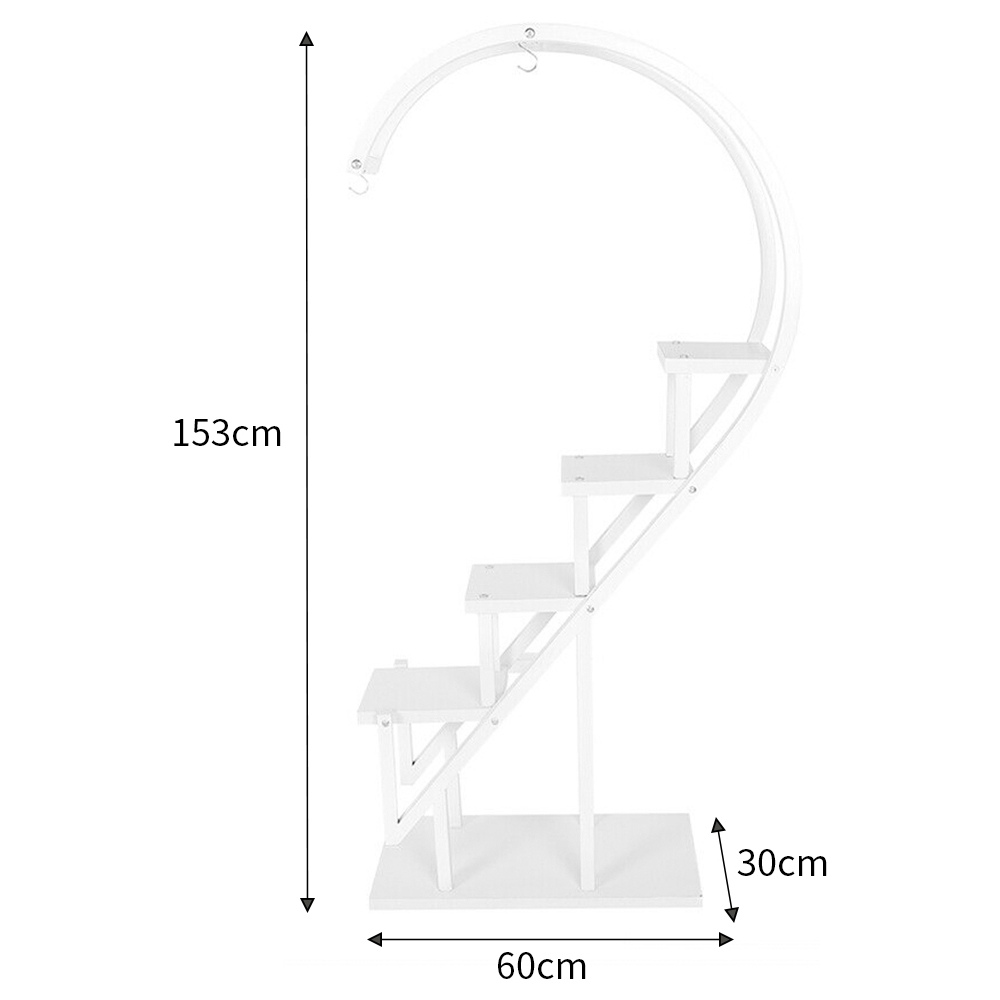 Living and Home Multi Tiered White Plant Stand Image 7