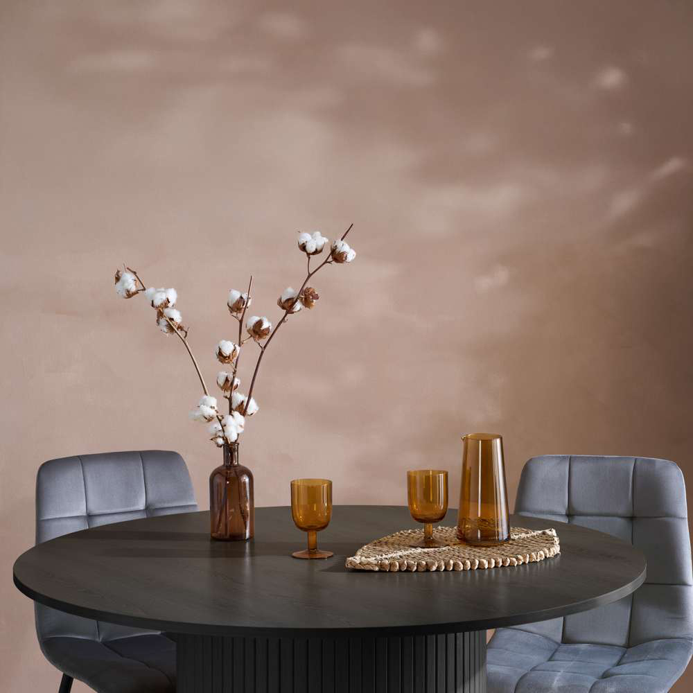 Birlea Axel 4 Seater Round Fluted Dining Set Black Image 5