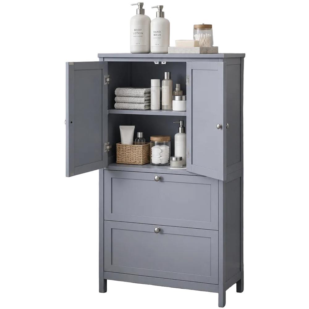 Modcraft 2 Door 2 Drawer Grey Bathroom Storage Cabinet Image 3