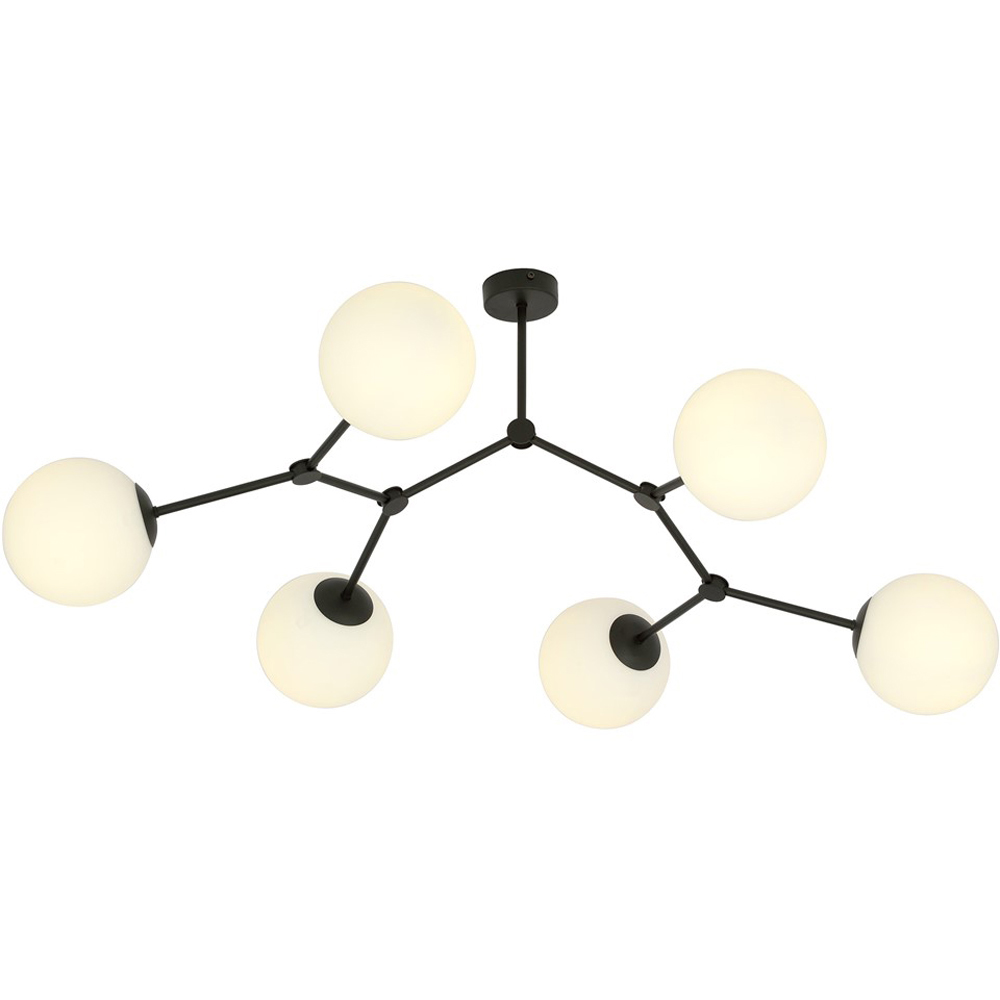Emibig Space 6 Light White Shade Black E14 Ceiling Light Image 3