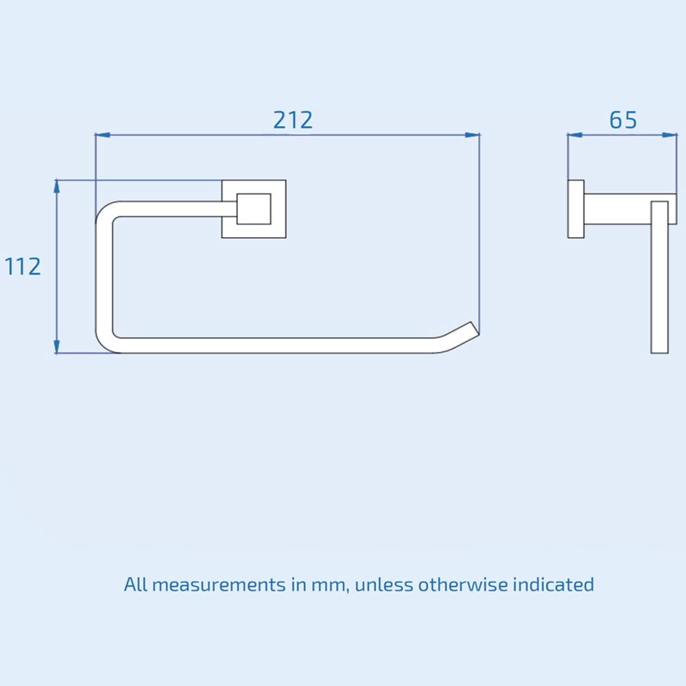 Nes Home Chrome Square Modern Towel Ring Image 3