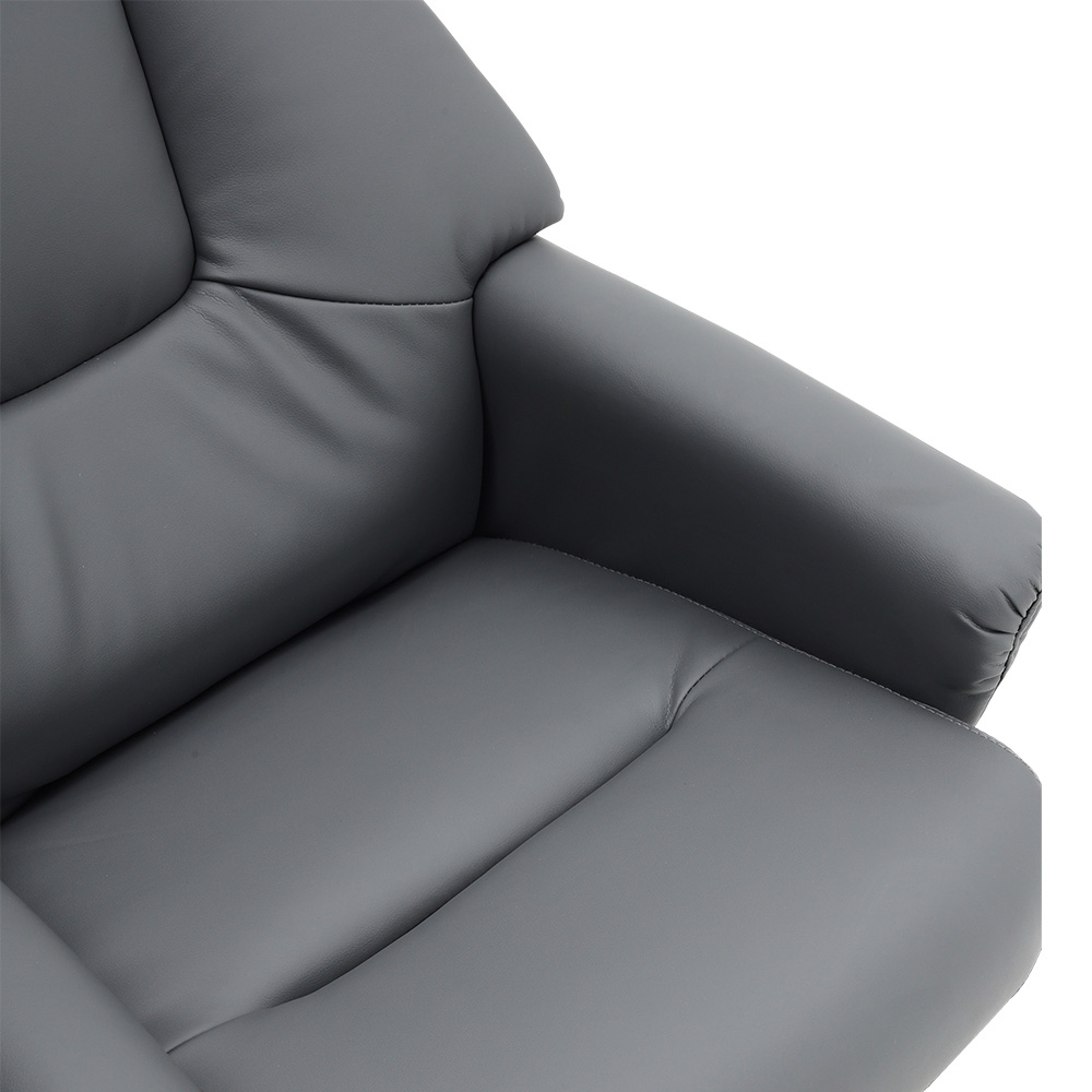 Living and Home Dark Grey Linen Duck Foot Base Swivel Recliner with Ottoman Image 6