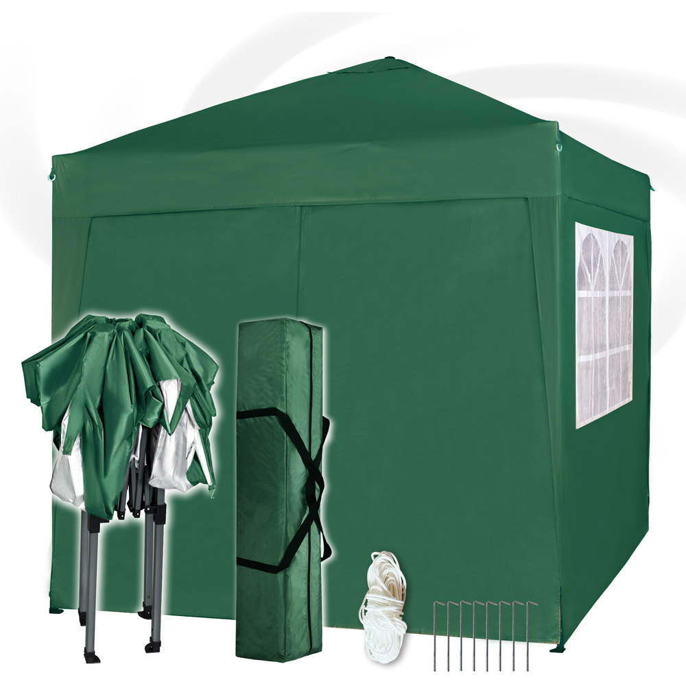 Green Pop Up Outdoor Canopy Tent with Removable Sidewalls 2 x 2m Image 4