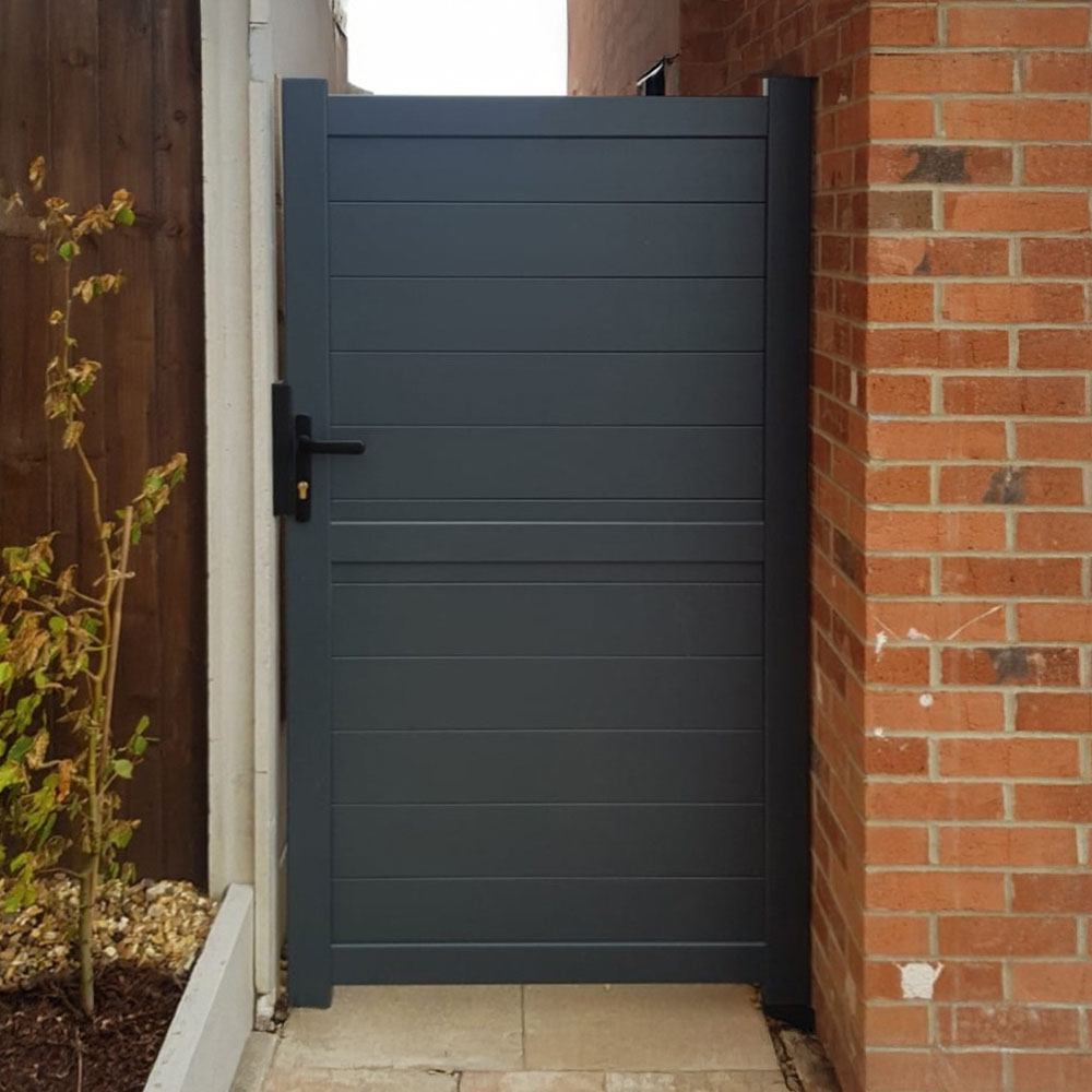 Readymade Gates Anthracite Grey Aluminium Horizontal Infill Pedestrian Gate 1800 x 1000mm Image 2