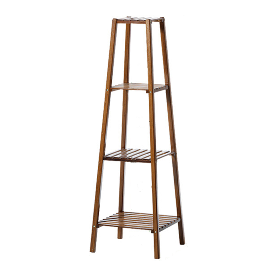 Living and Home 4 Shelf Vintage Solid Wood Plant Stand Image 3