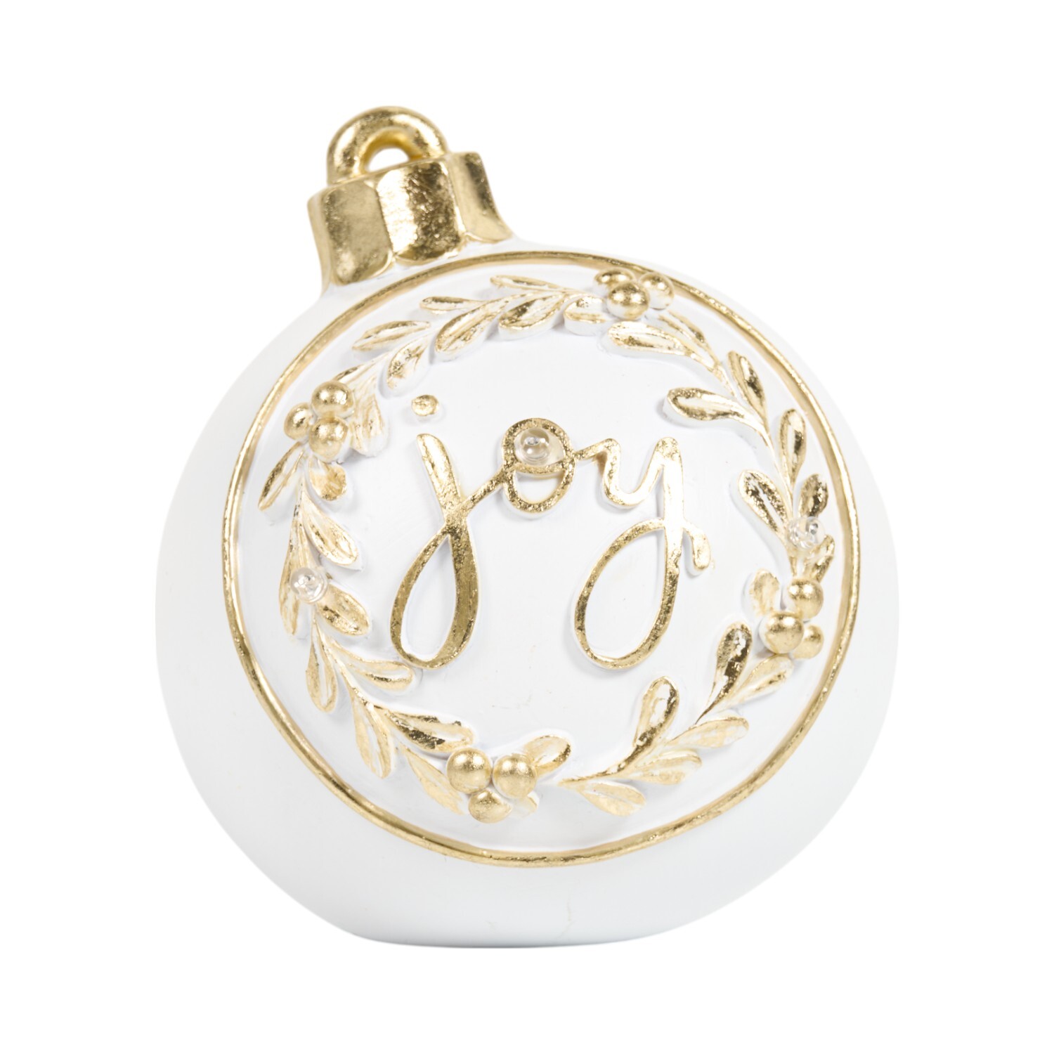 LED White and Gold Bauble Ornament Image 4